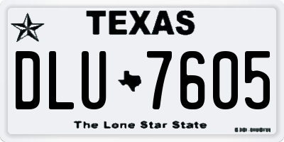 TX license plate DLU7605