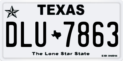 TX license plate DLU7863