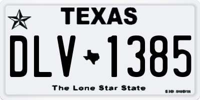 TX license plate DLV1385