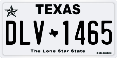 TX license plate DLV1465