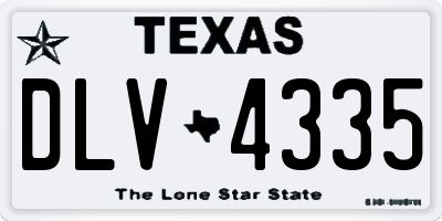 TX license plate DLV4335