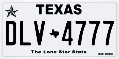 TX license plate DLV4777