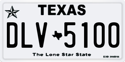 TX license plate DLV5100