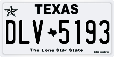 TX license plate DLV5193