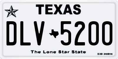 TX license plate DLV5200