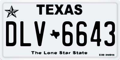 TX license plate DLV6643