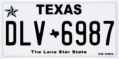 TX license plate DLV6987