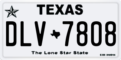 TX license plate DLV7808