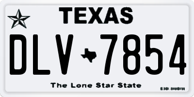 TX license plate DLV7854