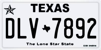 TX license plate DLV7892