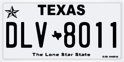 TX license plate DLV8011