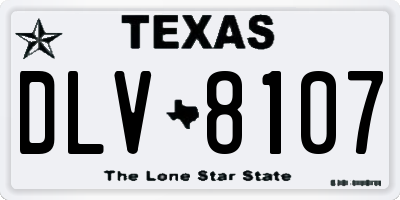 TX license plate DLV8107