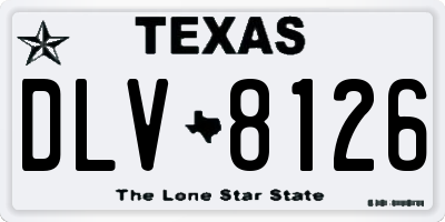 TX license plate DLV8126