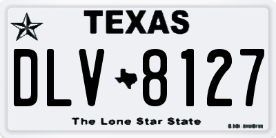 TX license plate DLV8127