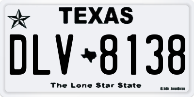 TX license plate DLV8138