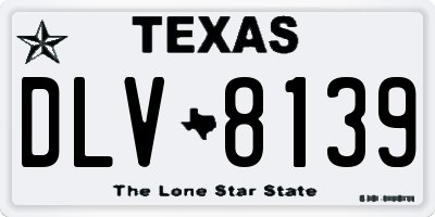 TX license plate DLV8139