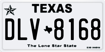 TX license plate DLV8168