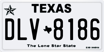 TX license plate DLV8186