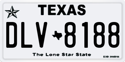 TX license plate DLV8188