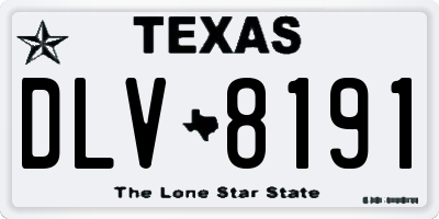 TX license plate DLV8191