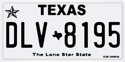 TX license plate DLV8195