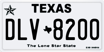 TX license plate DLV8200