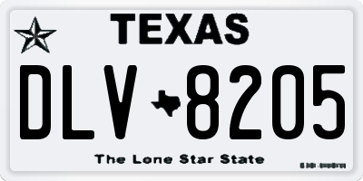 TX license plate DLV8205