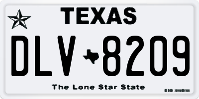 TX license plate DLV8209