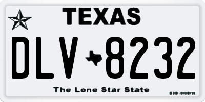 TX license plate DLV8232