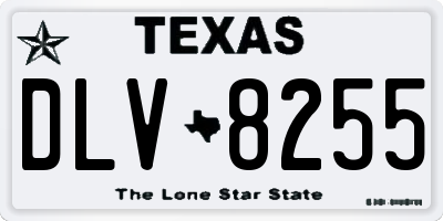 TX license plate DLV8255