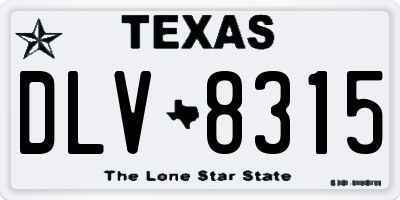 TX license plate DLV8315