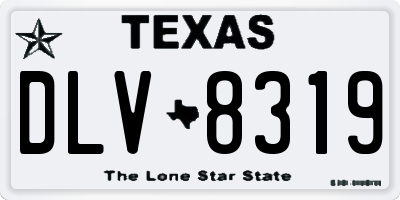 TX license plate DLV8319