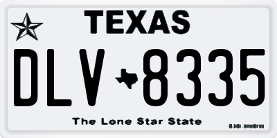 TX license plate DLV8335