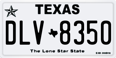 TX license plate DLV8350