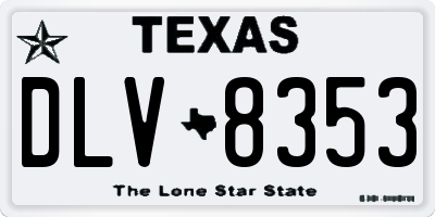 TX license plate DLV8353