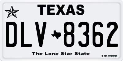 TX license plate DLV8362