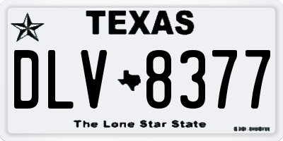 TX license plate DLV8377