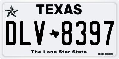 TX license plate DLV8397