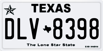 TX license plate DLV8398