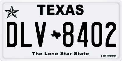 TX license plate DLV8402