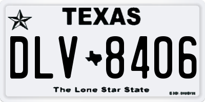 TX license plate DLV8406