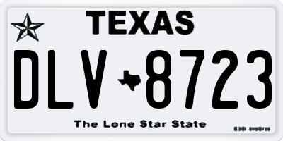 TX license plate DLV8723