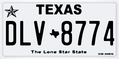 TX license plate DLV8774