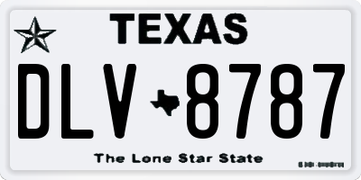 TX license plate DLV8787