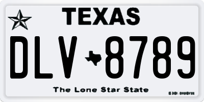 TX license plate DLV8789