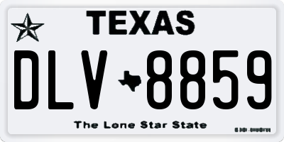 TX license plate DLV8859