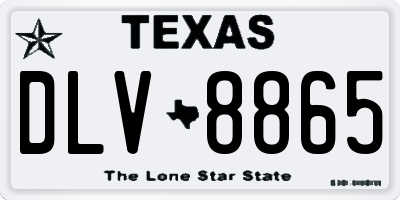 TX license plate DLV8865