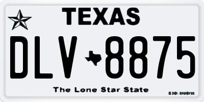 TX license plate DLV8875