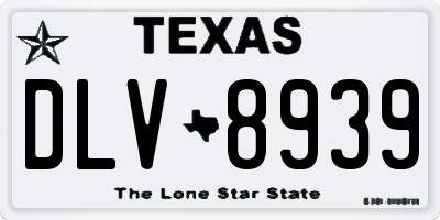 TX license plate DLV8939