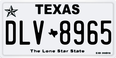 TX license plate DLV8965